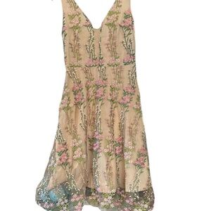 Floral Embroidered Cream Dress